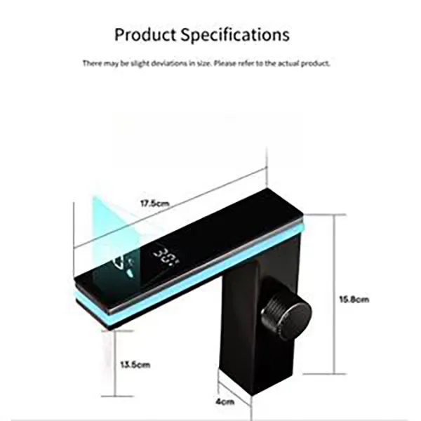 Bathroom Deck Mount Single Hole Digital Display LED Ambient Light Sink Basin Faucet01