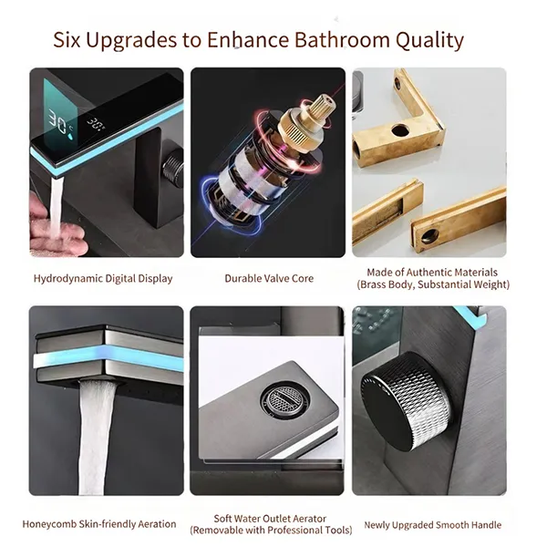 Bathroom Deck Mount Single Hole Digital Display LED Ambient Light Sink Basin Faucet05