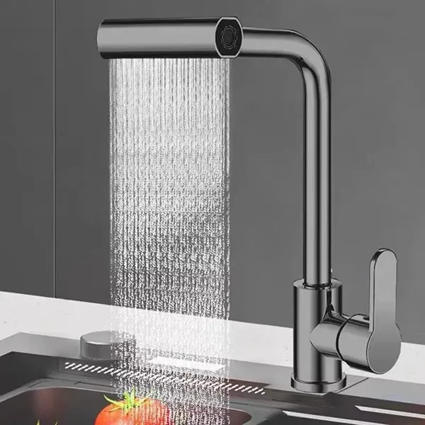 Single Handle 4 Function Waterfall Sink Faucets Mixer Kitchen Tap for Hotel Apartment-2