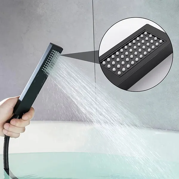 Wall Mounted Brass High Flow Black Gold Tub Filler Matte Black Waterfall Bathtub Faucet Mixer