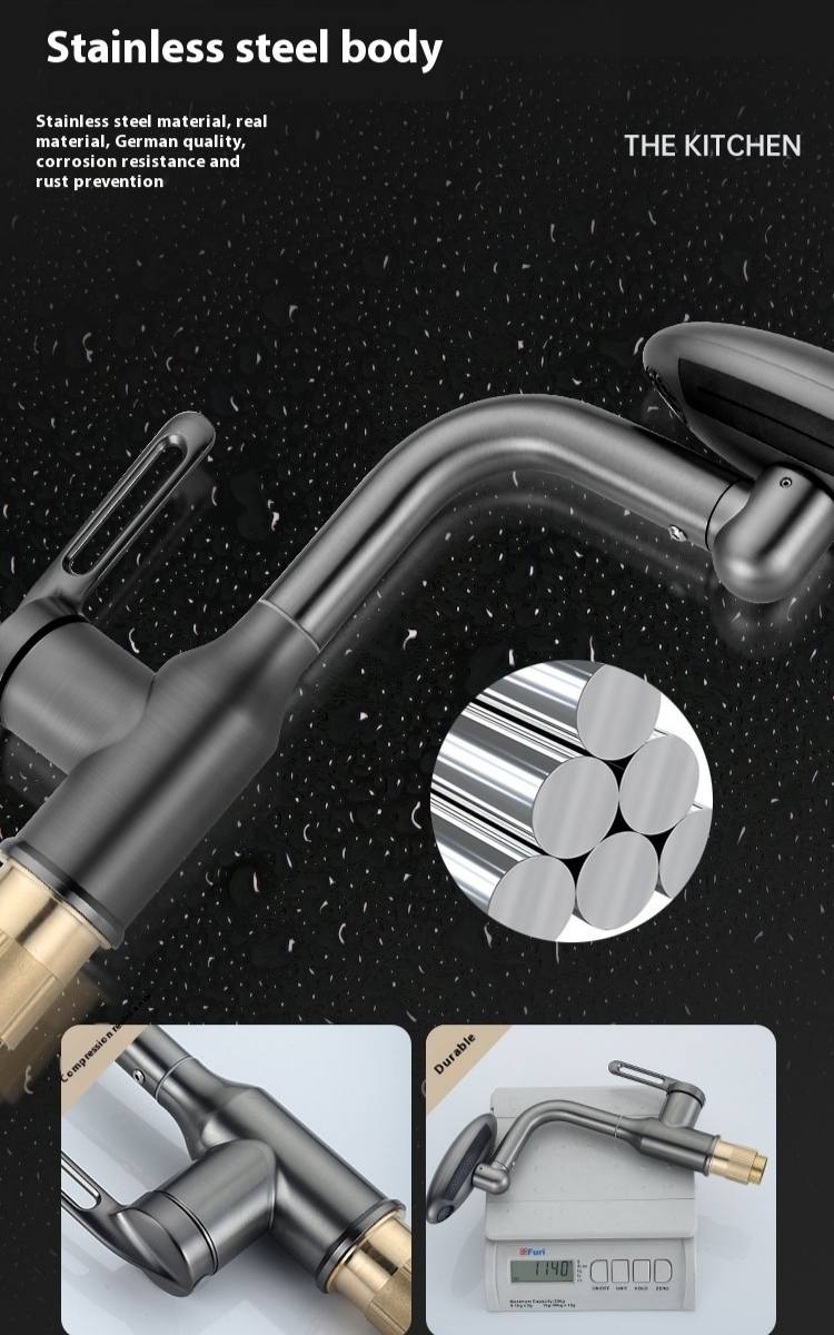 Durable stainless steel body, corrosion & rust resistant, German quality.